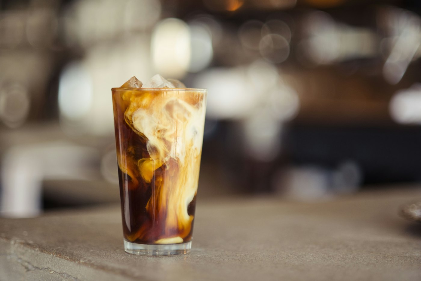 Iced coffee with cream
