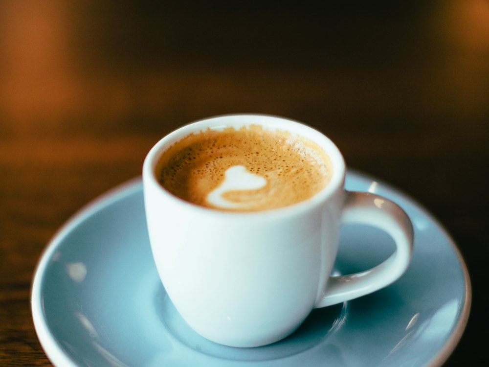 Café latte in a white cup