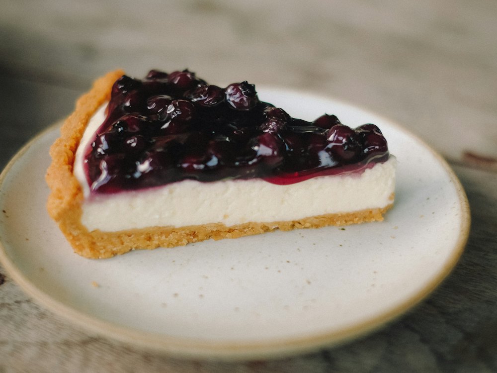 Slice of berry cheesecake