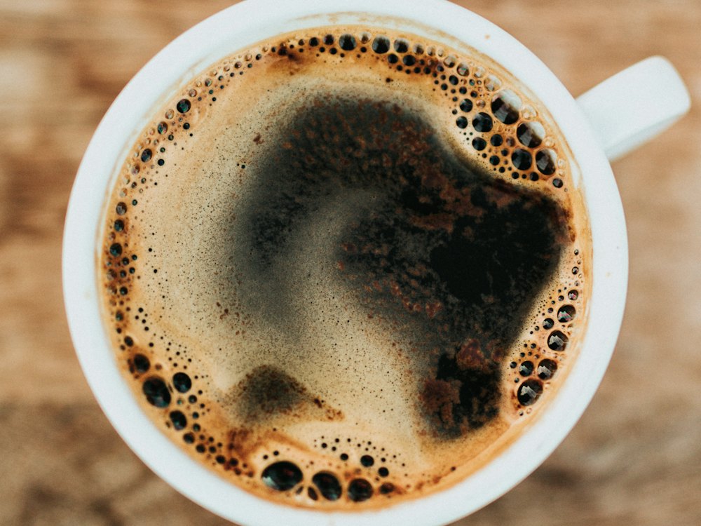 Espresso with crema, top view