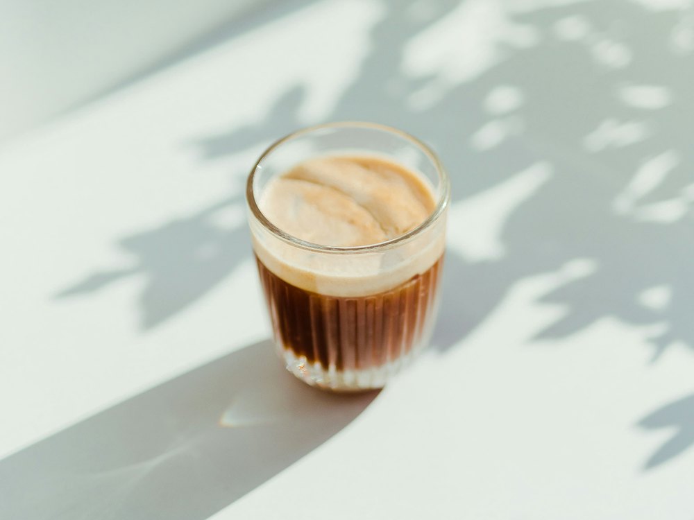 Flat white in a small glass