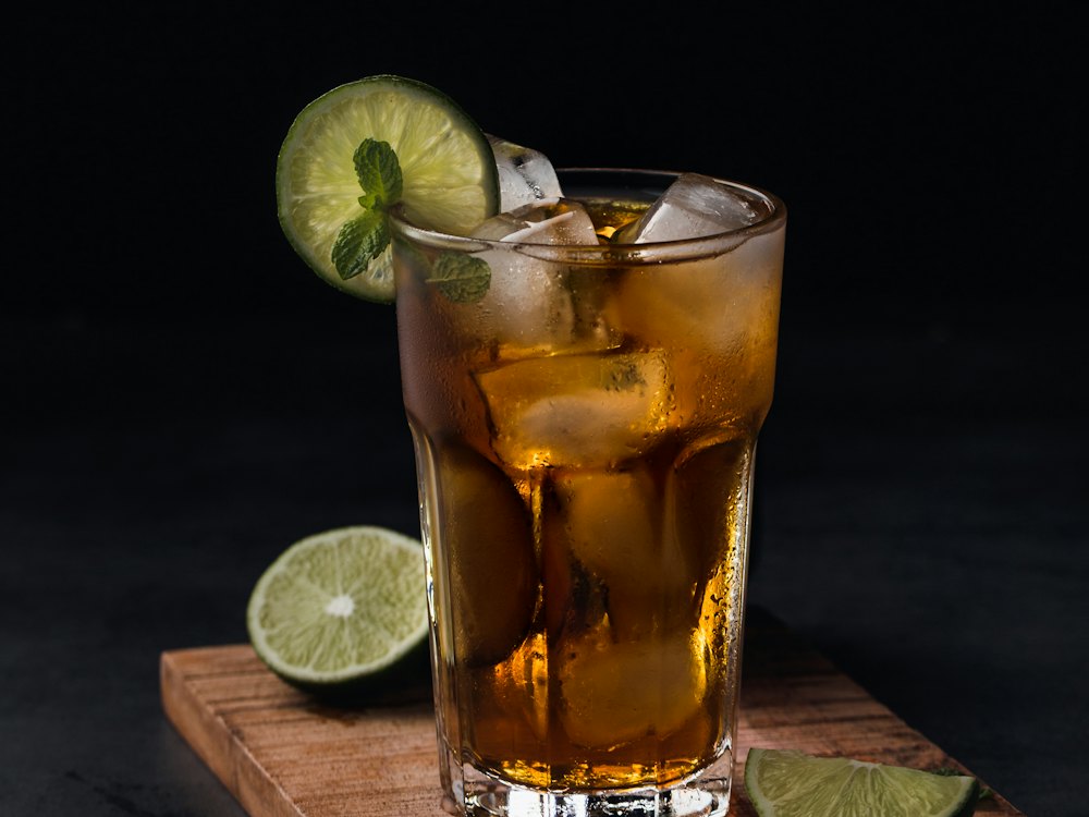Iced drink with lime